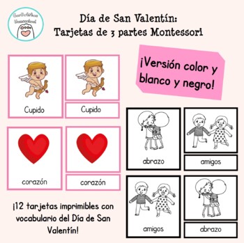 Spanish valentines day part montessori cards tarjetas dãa de san valentãn