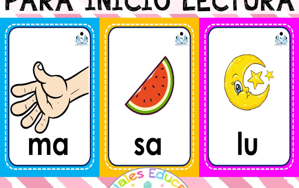 Tarjetas sãlabas para inicio lectura materiales educativos para maestras