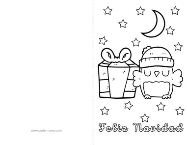 Tarjetas de navidad para colorear