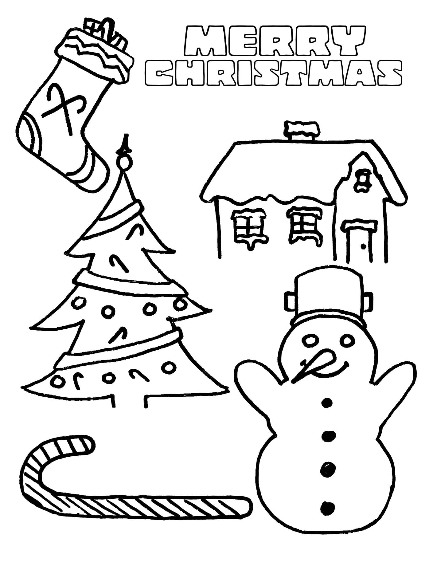 Print christmas card coloring page