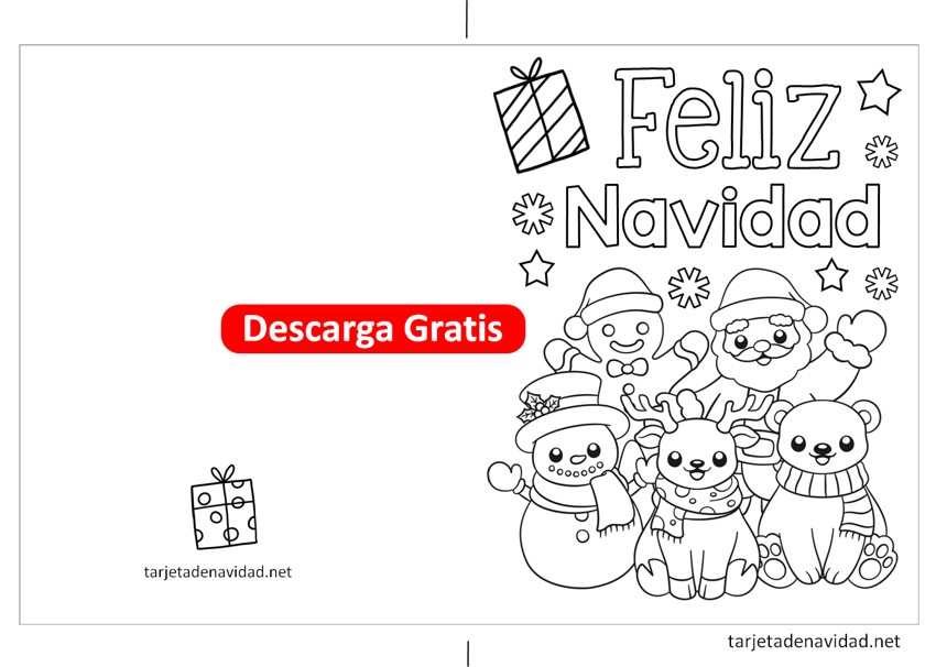 Tarjetas de navidad para colorear tarjetas de navidad