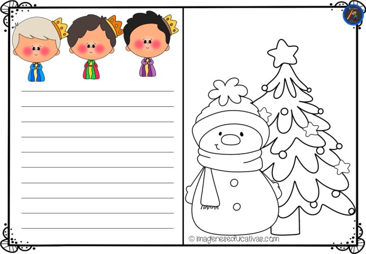 Tarjetas de navidad para escribir y colorear â imagenes educativas
