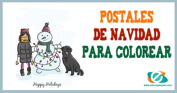 Postales de navidad para colorear christmas de navidad