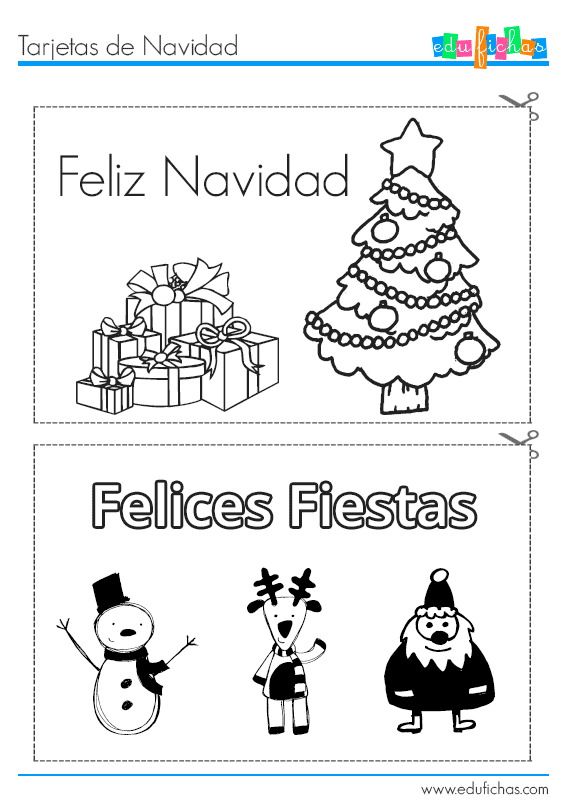 Tarjetas de navidad imprimir postales de navidad para niãos