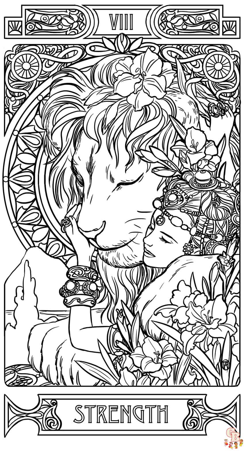Printable tarot coloring pages free for kids and adults