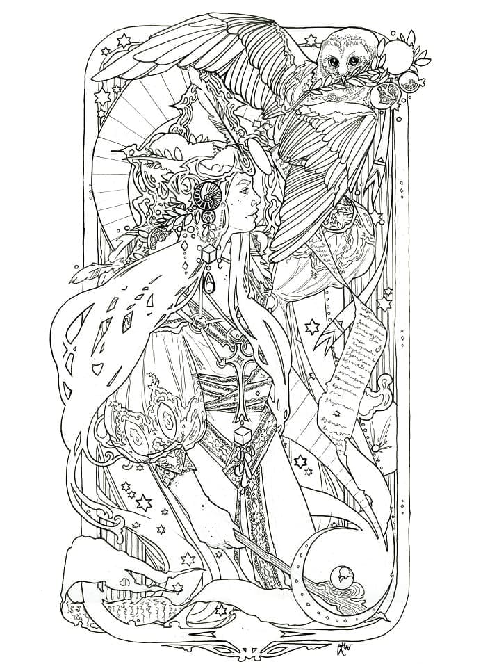 Tarot image coloring page