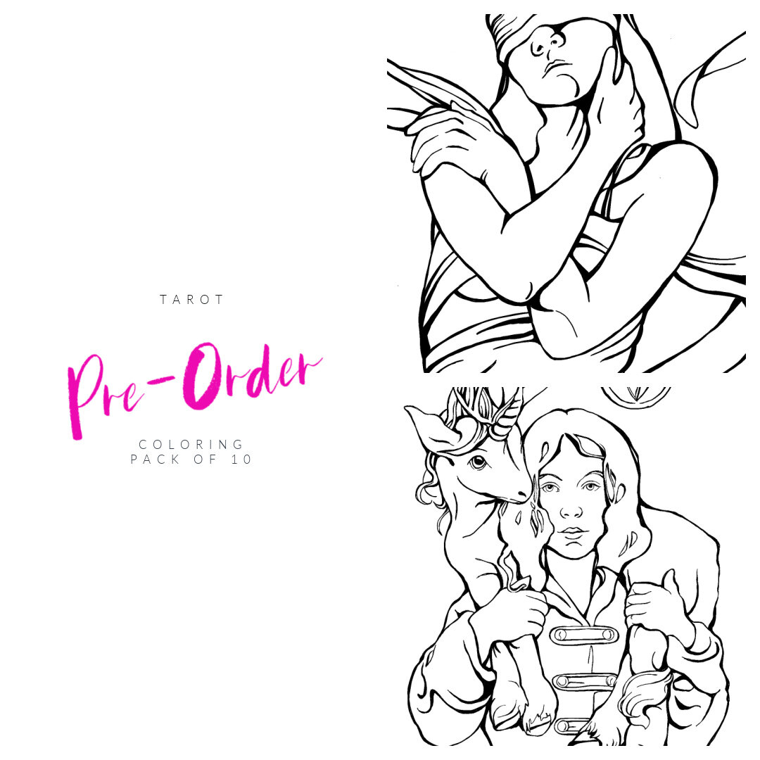 Tarot coloring pack of â