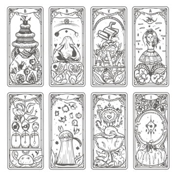 Tarot cards outline png transparent images free download vector files