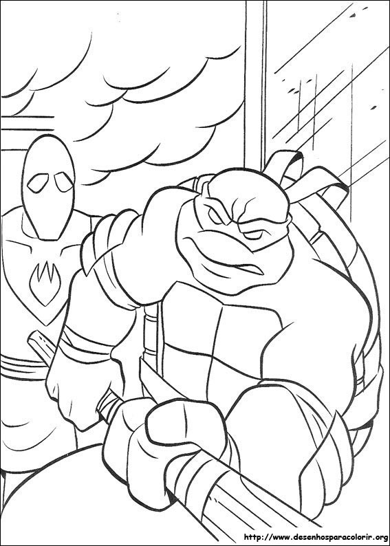 Tartarugas ninjas para colorir
