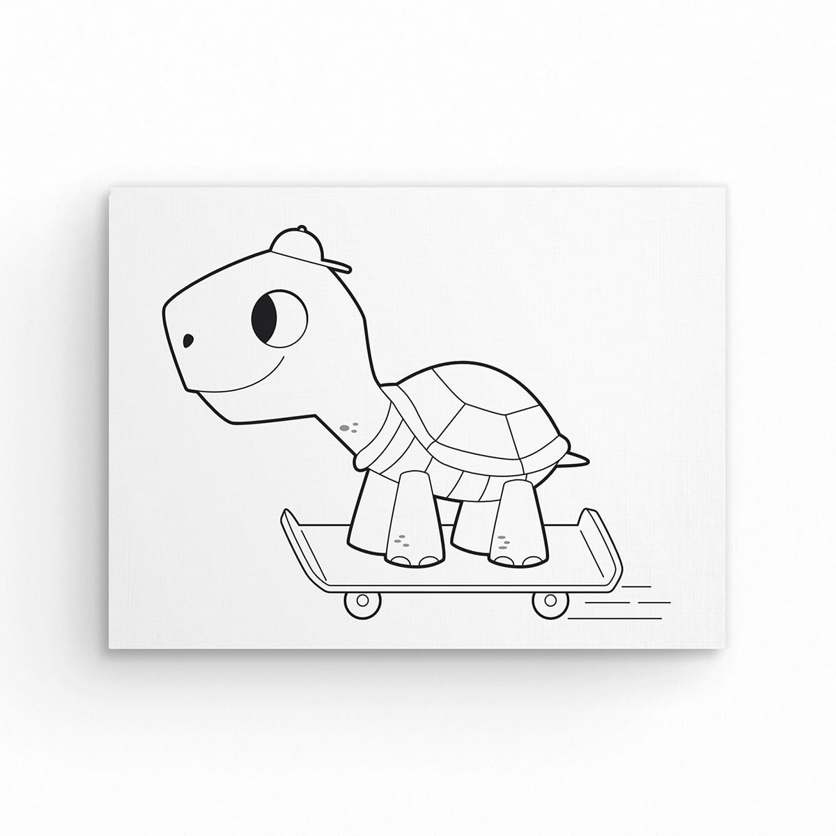 Tela para pintura infantil colorir pintar canvas tartaruga de skate