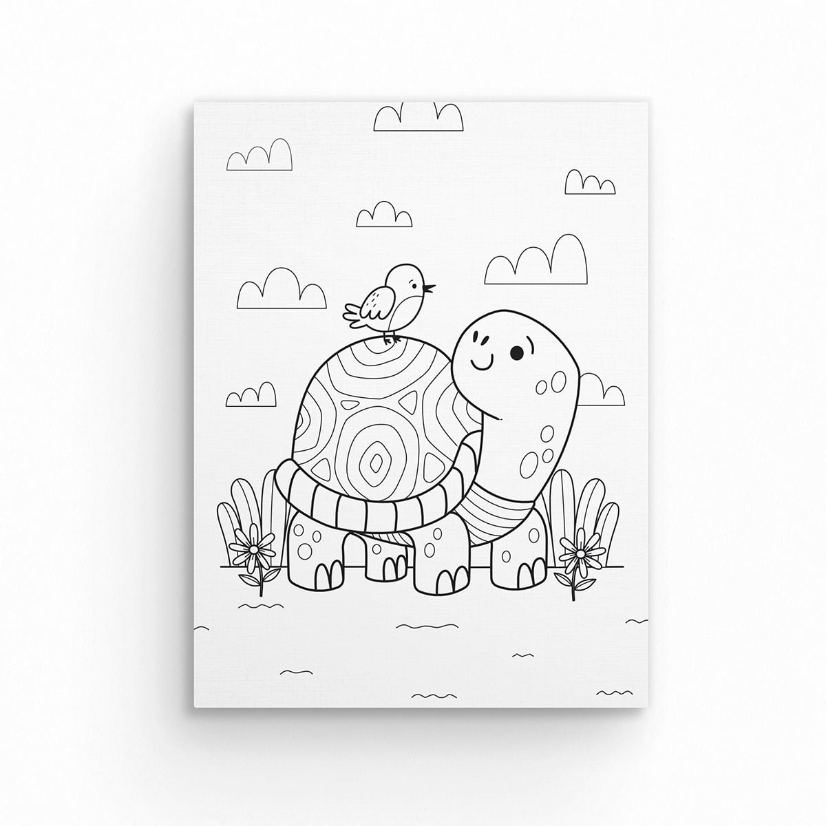 Tela para pintura infantil colorir pintar canvas tartaruga