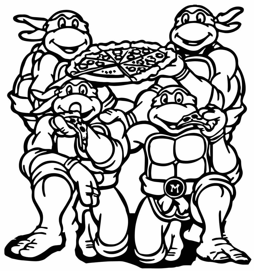 Desenho de ninjas tartarugas para imprimir e colorir