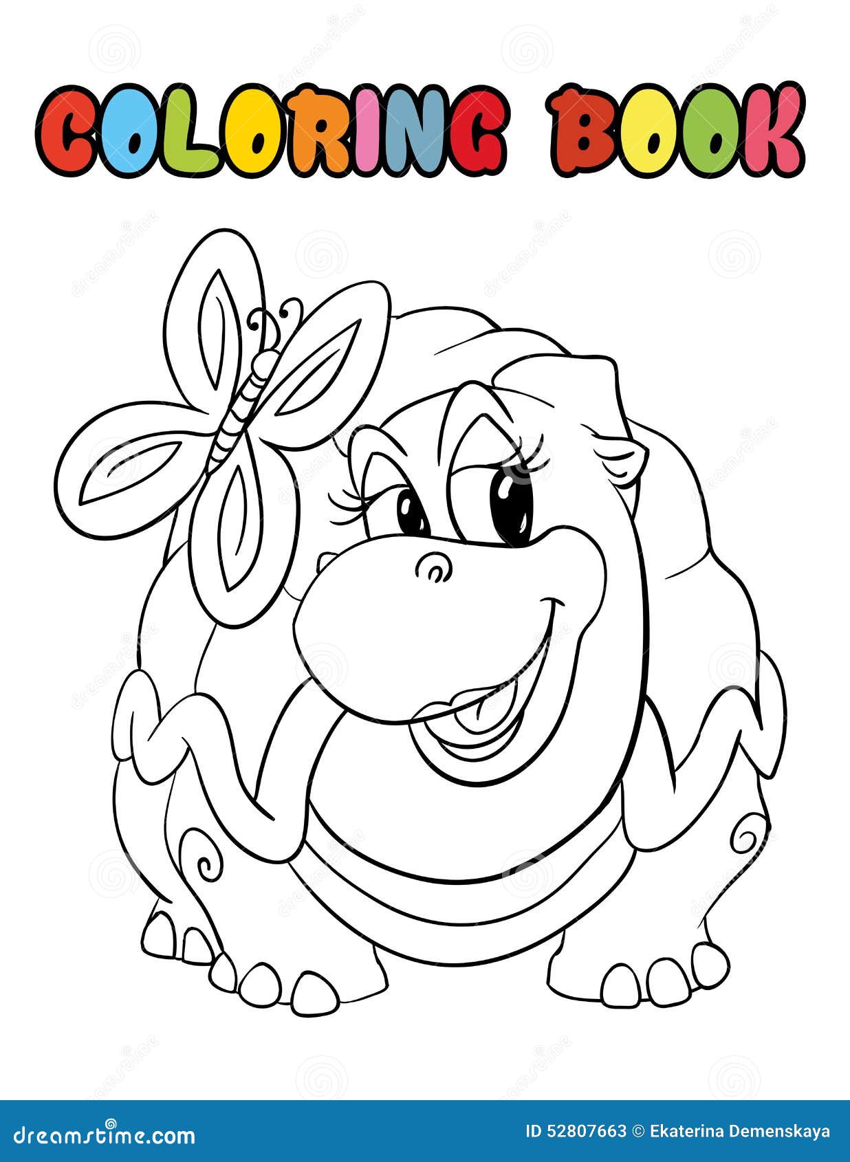 Desenhos animados da tartaruga do livro para colorir ilustraãão stock