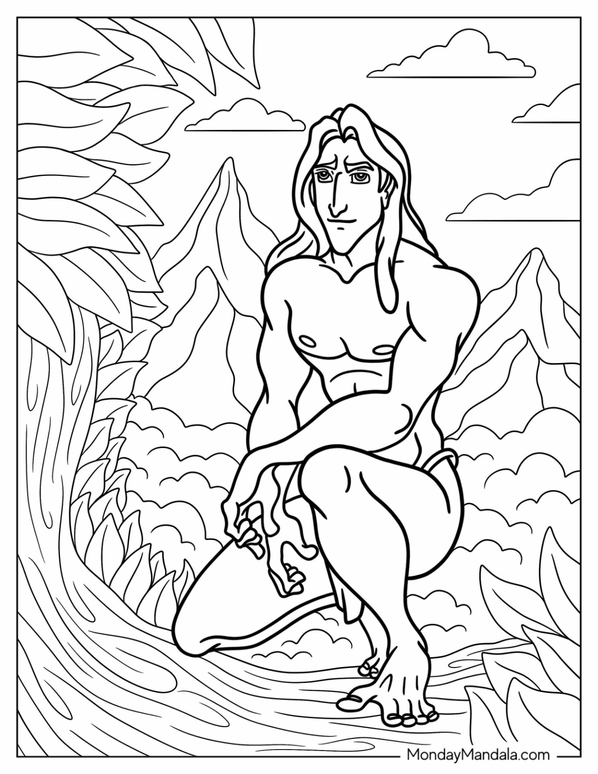 Tarzan coloring pages free pdf printables