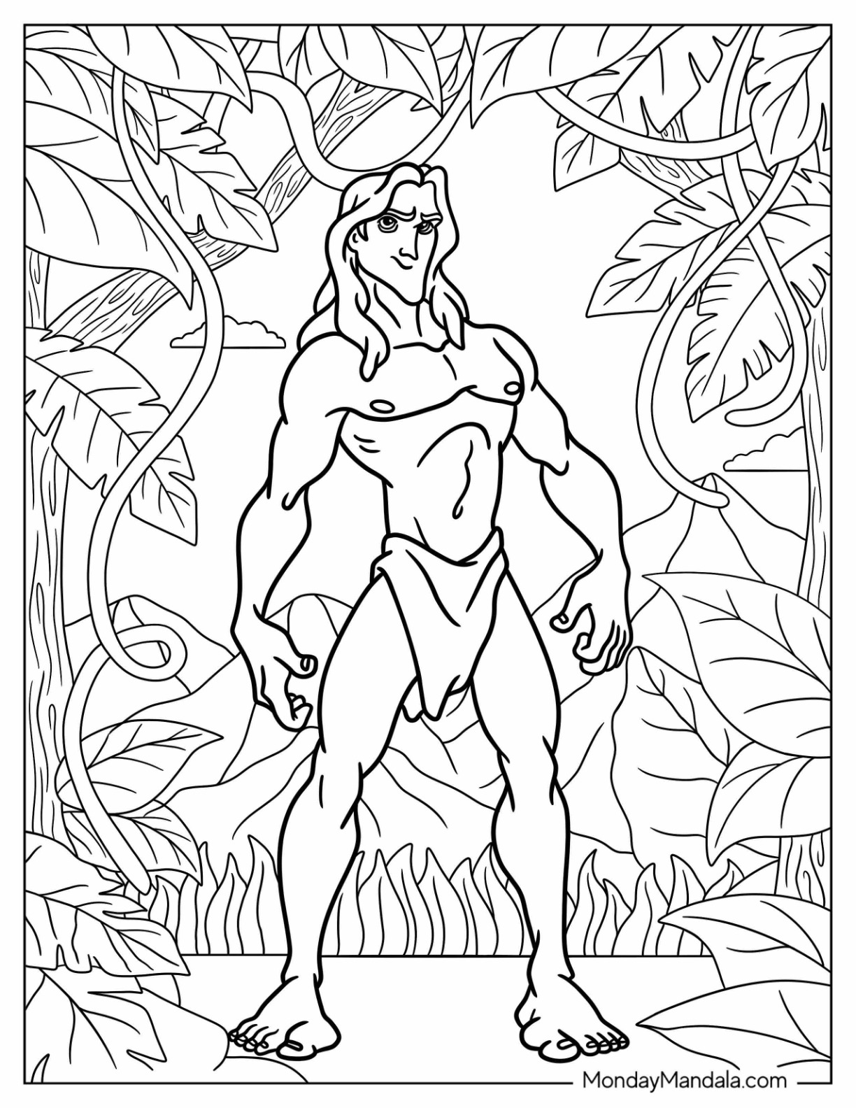 Tarzan coloring pages free pdf printables