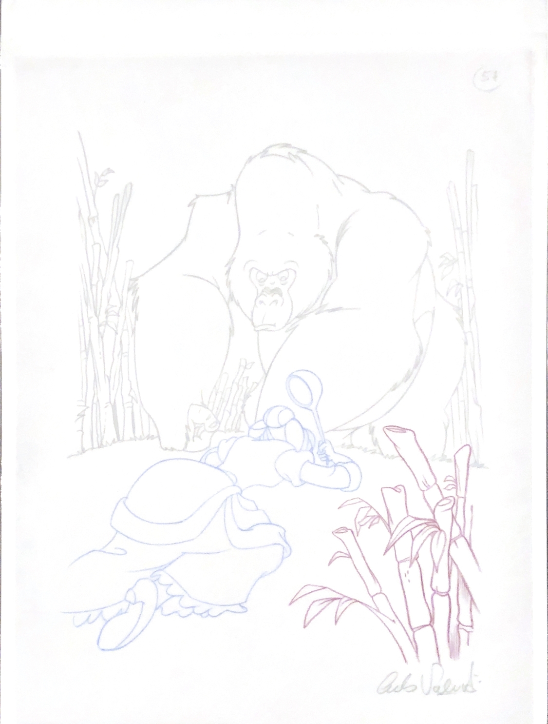 Disney tarzan deep in the jungle coloring book page artist carlos valenci in roland benton s disney tarzan coloring book art i have swing time