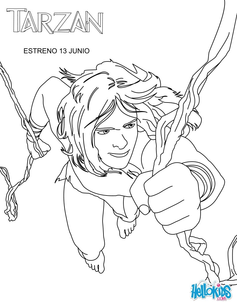 Tarzan of the jungle coloring pages