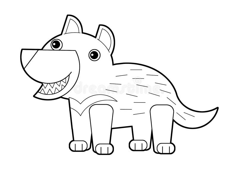 Cartoon sketch drawing australian scene with animal tasmanian devil on white background illustration stock illustration