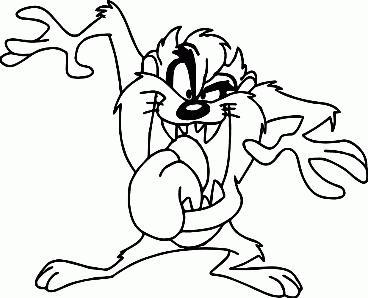 Tasmanian devil cartoon coloring page