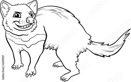 Tasmanian devil cartoon coloring page vector