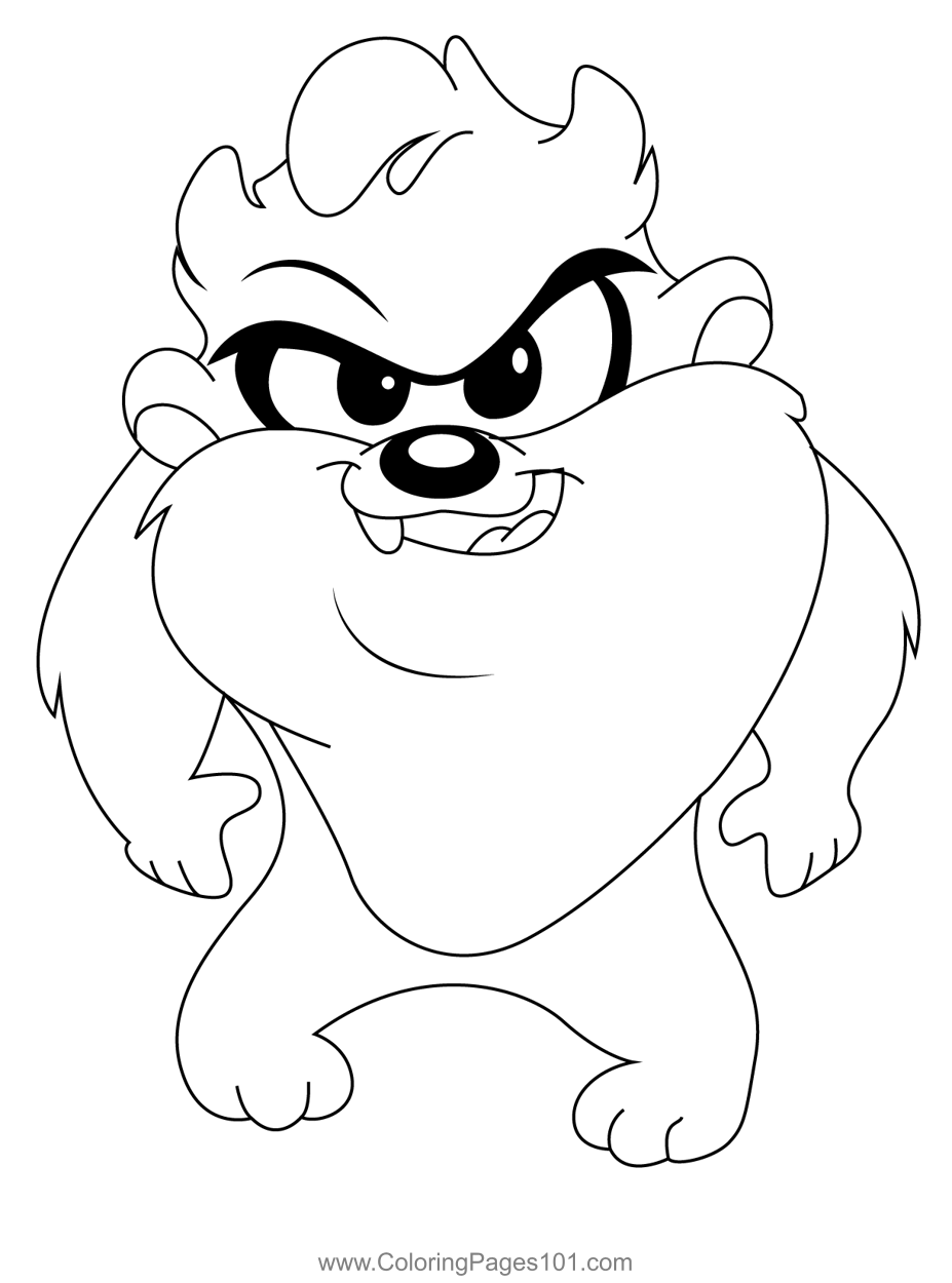 Look tasmanian devil coloring page cartoon drawings baby looney tunes drawings