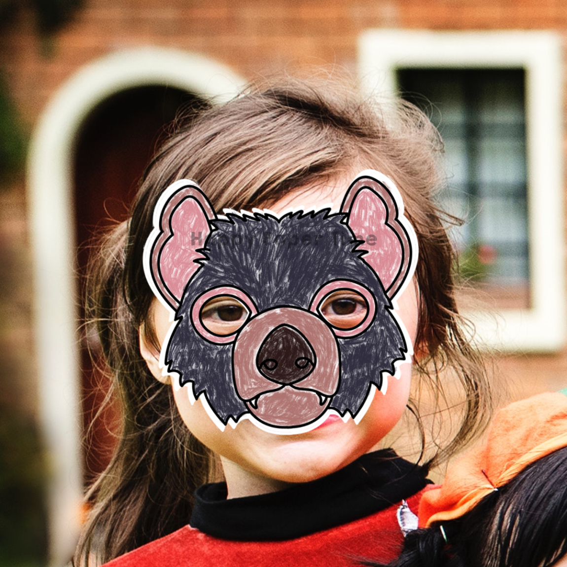 Tasmanian devil paper mask printable coloring craft activity template made by teachers