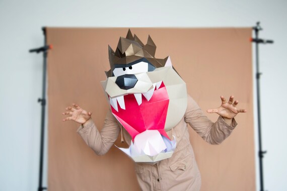 Tasmanian devil diy looney tunes mask taz
