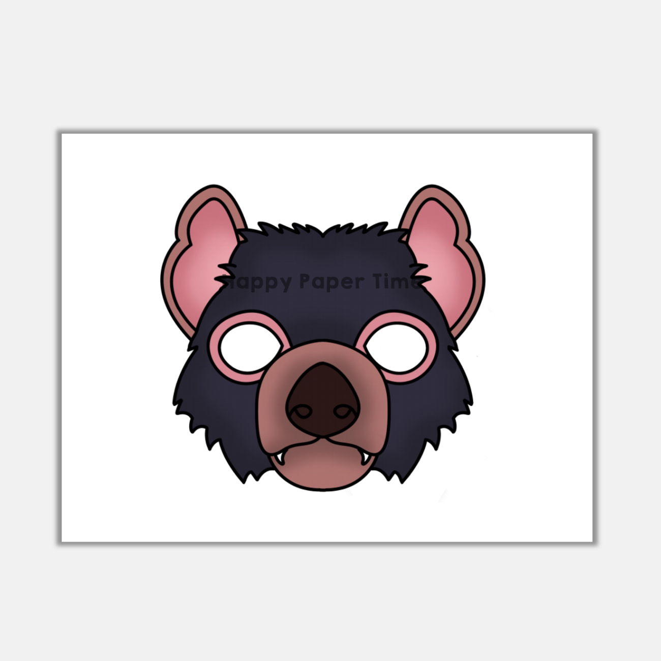 Tasmanian devil paper masks printable coloring craft activity template made by teachers