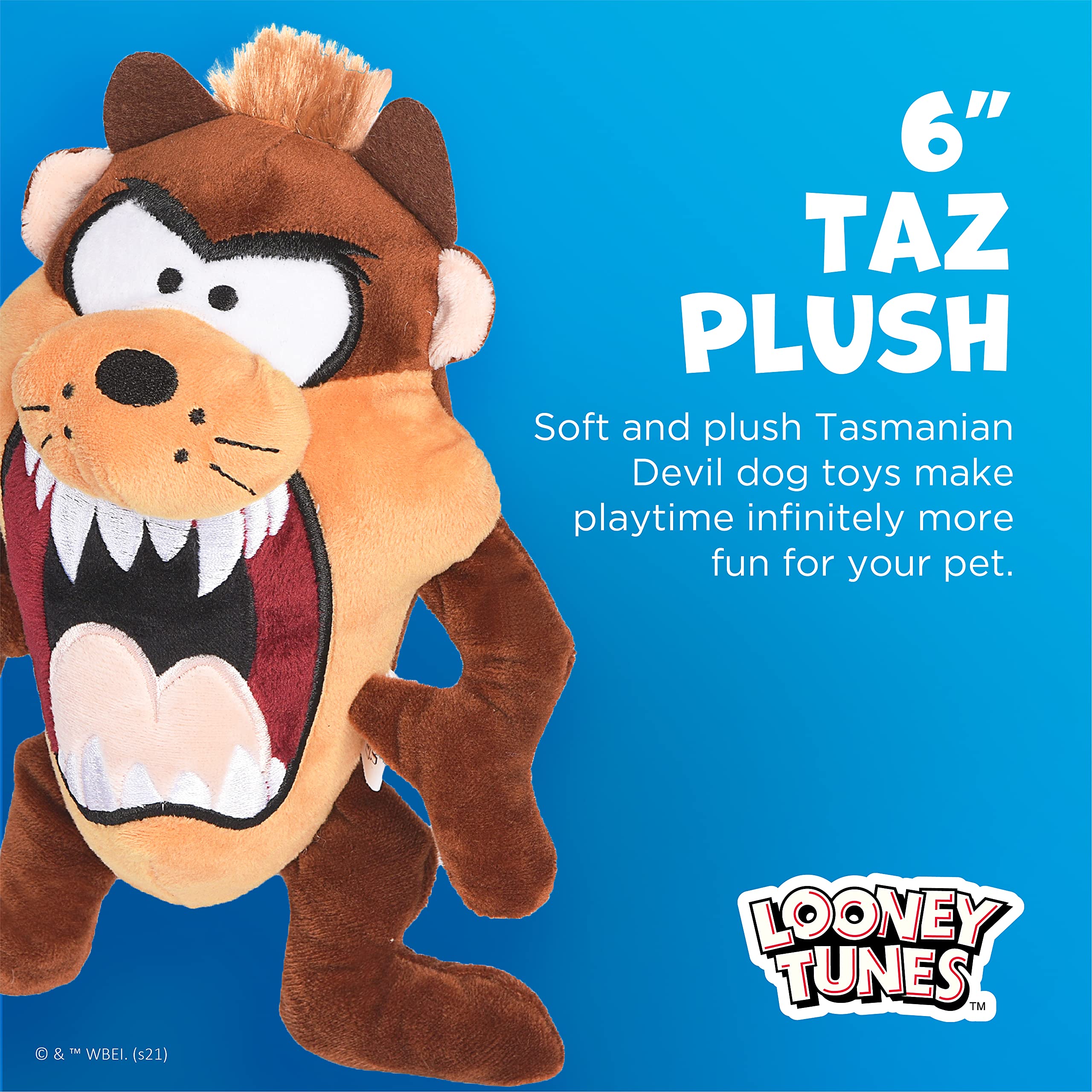 Pet supplies looney tunes for pets tasmanian devil taz big head plush dog toy stuffed animal for dogs size medium