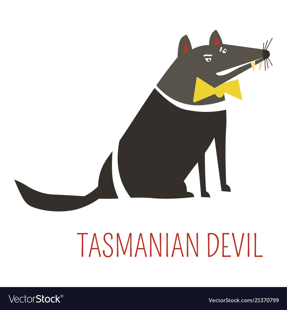 Tasmanian devil cartoon australian animal vector image