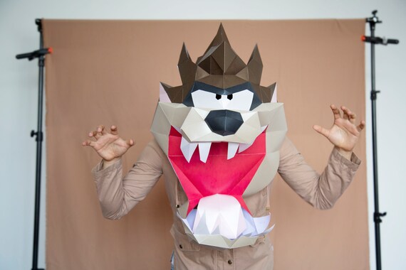 Tasmanian devil diy looney tunes mask taz
