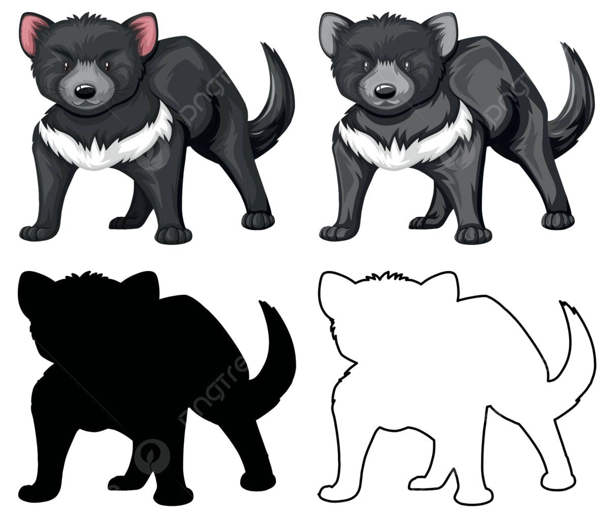 Set of tasmanian devil mammal wild graphic vector mammal wild graphic png and vector with transparent background for free download