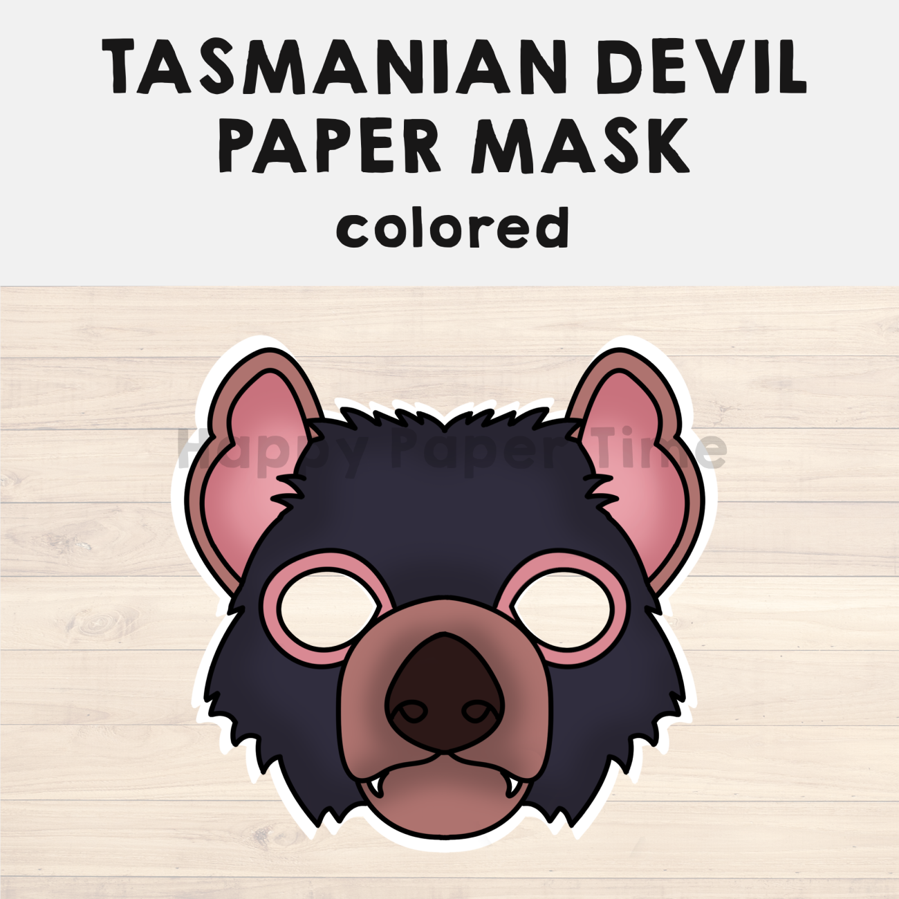 Tasmanian devil paper mask printable craft australia activity template made by teachers