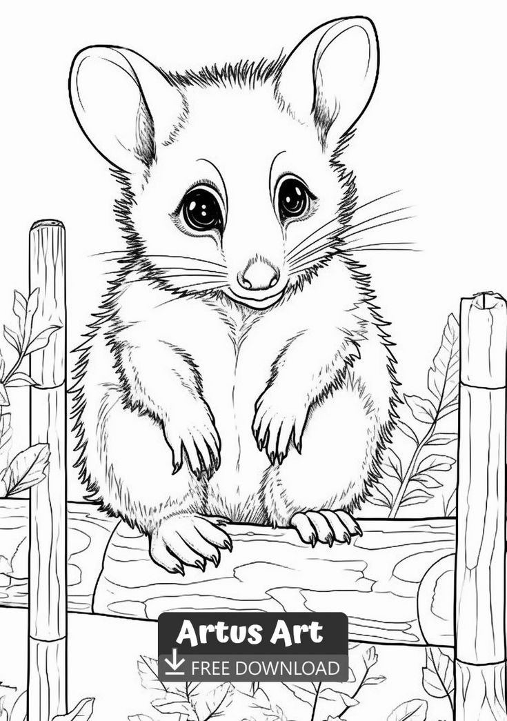 Opossum coloring page unicorn coloring pages monster coloring pages pirate coloring pages