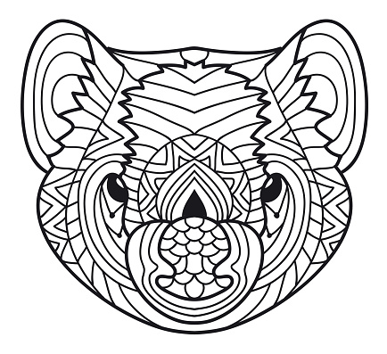 Animals of australia tasmanian devil coloring book stock illustration