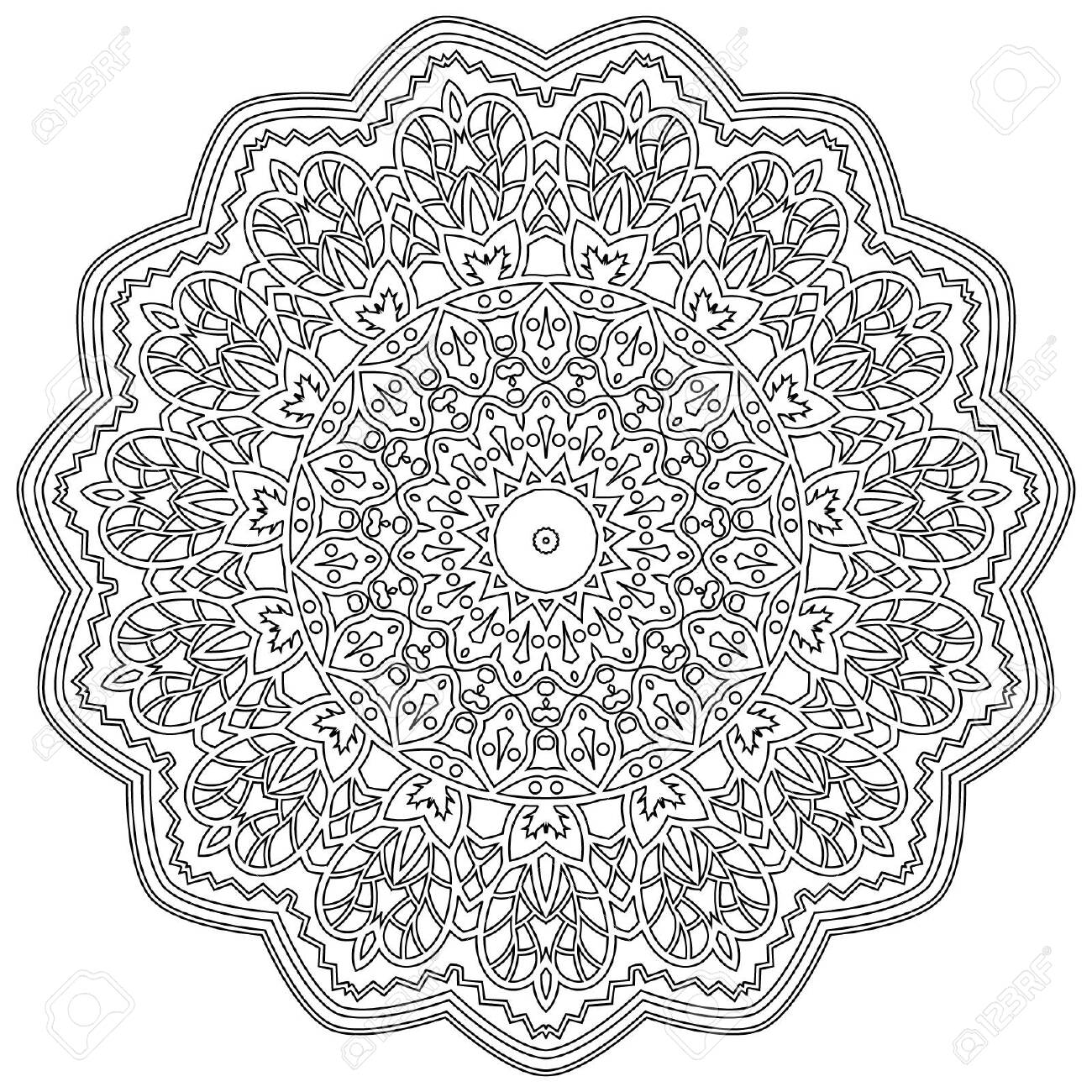 Decorative mandala could be used for tattoo adult coloring book and pages pattern design t