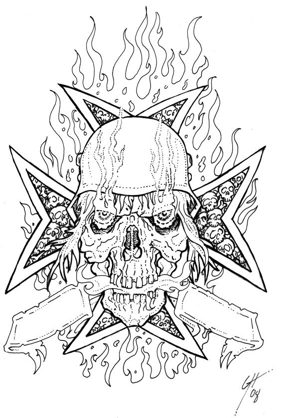 Death cross tattoo flash by themacrat on
