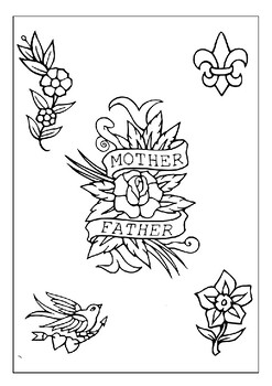 Printable tattoo coloring pages collection the perfect tool for tattoo artists