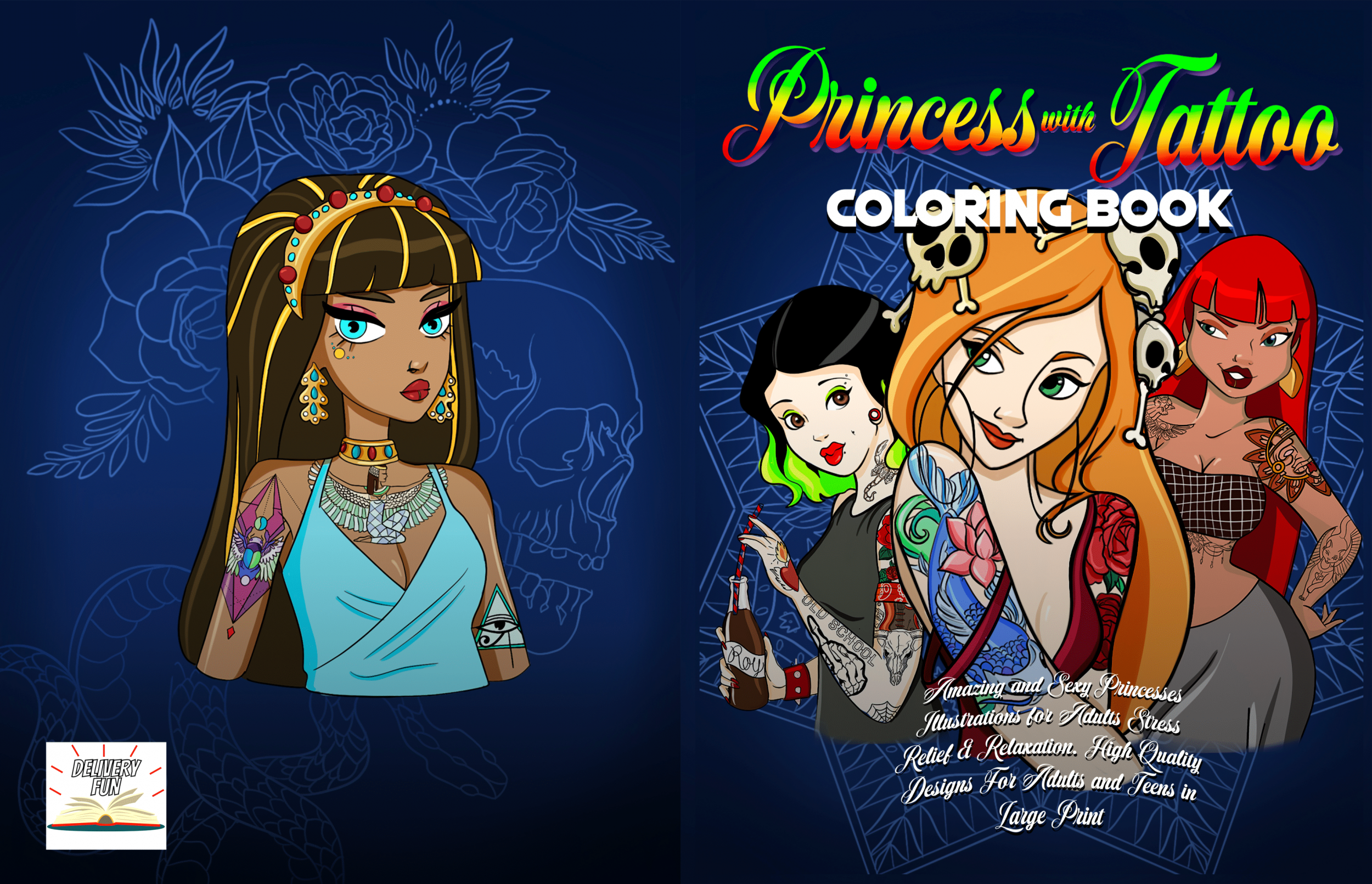 Viewing princess with tattoo loring book amazing and sexy princesses illustrations for adults stress reli review py