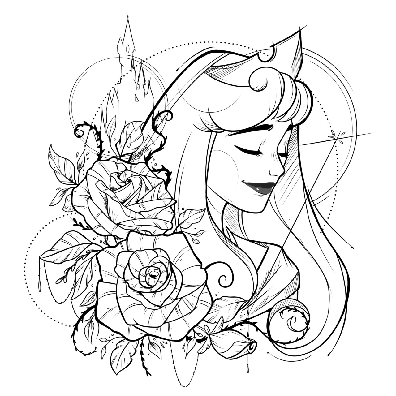 Art of petra imboden â some more sketchy tattoostyle disney princesses