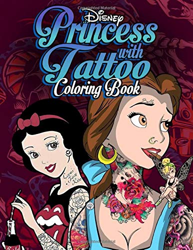 Buy princess with tattoo coloring book creative coloring books for adults with stress