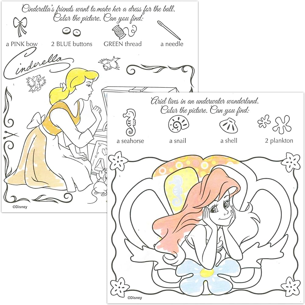 Princess shop disney princess imagine ink coloring book set for girls