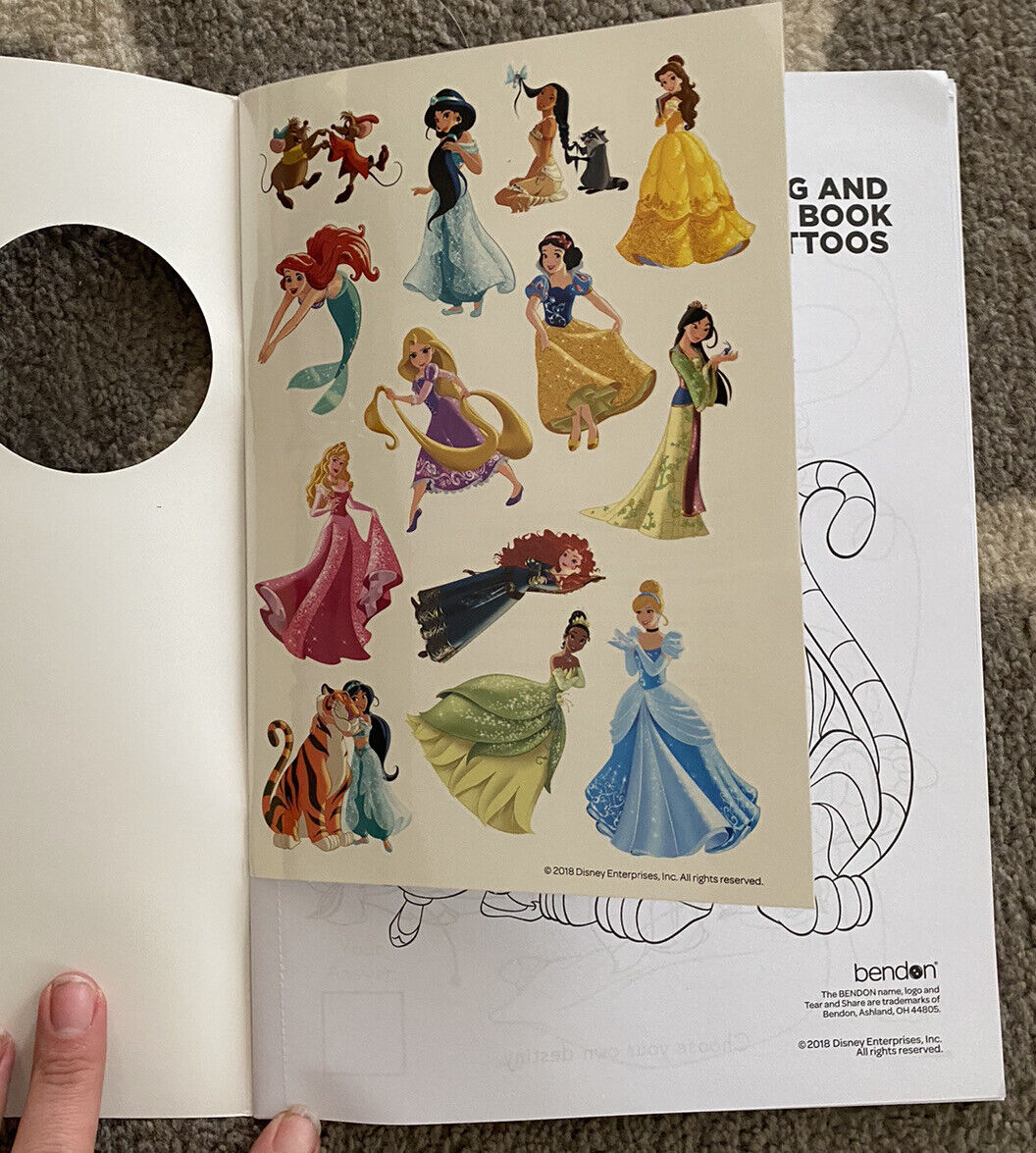 Disney princess coloring and activity book with tattoos