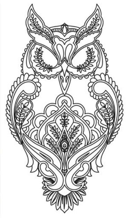 Dibujo owl coloring pages printable stencil patterns owl tattoo design
