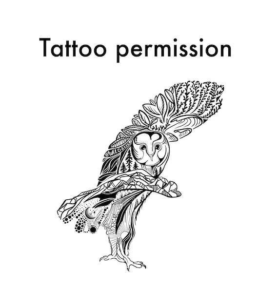 Permiso de tatuaje de bãºho