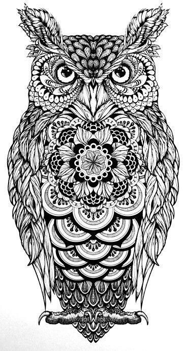 Owl tattoo design owl colorg pages owl tattoo