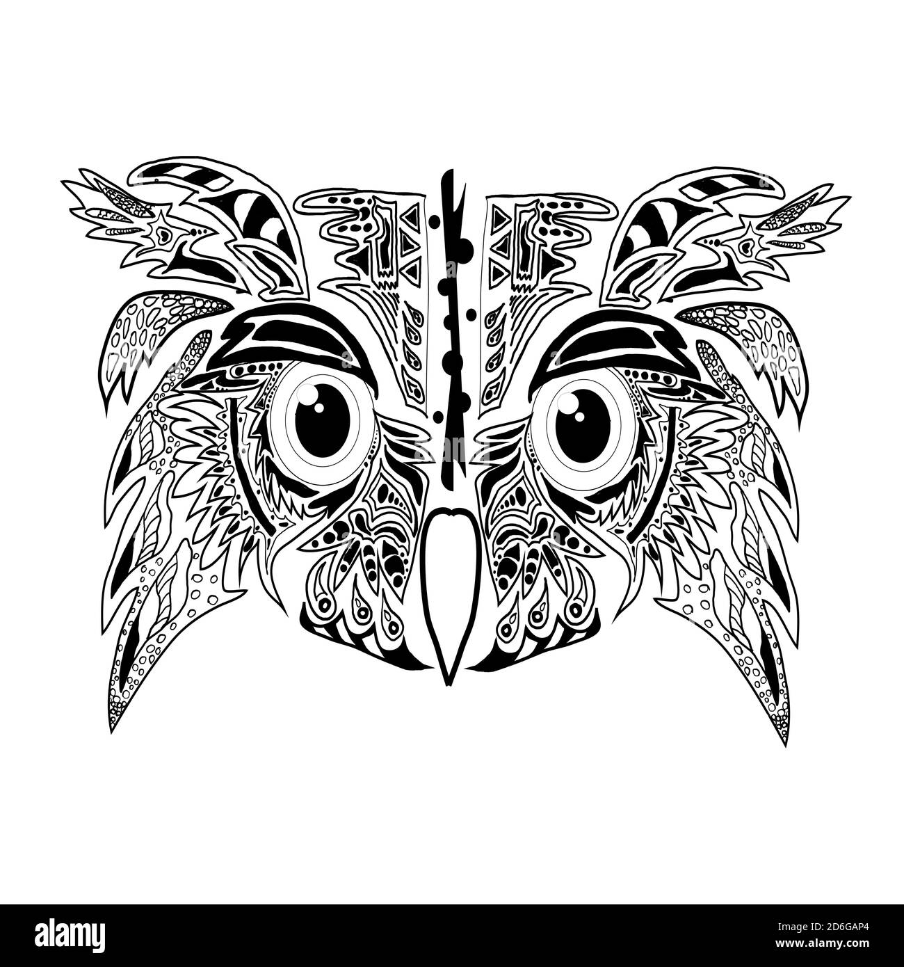Owl drawing abstract black and white stock photos images