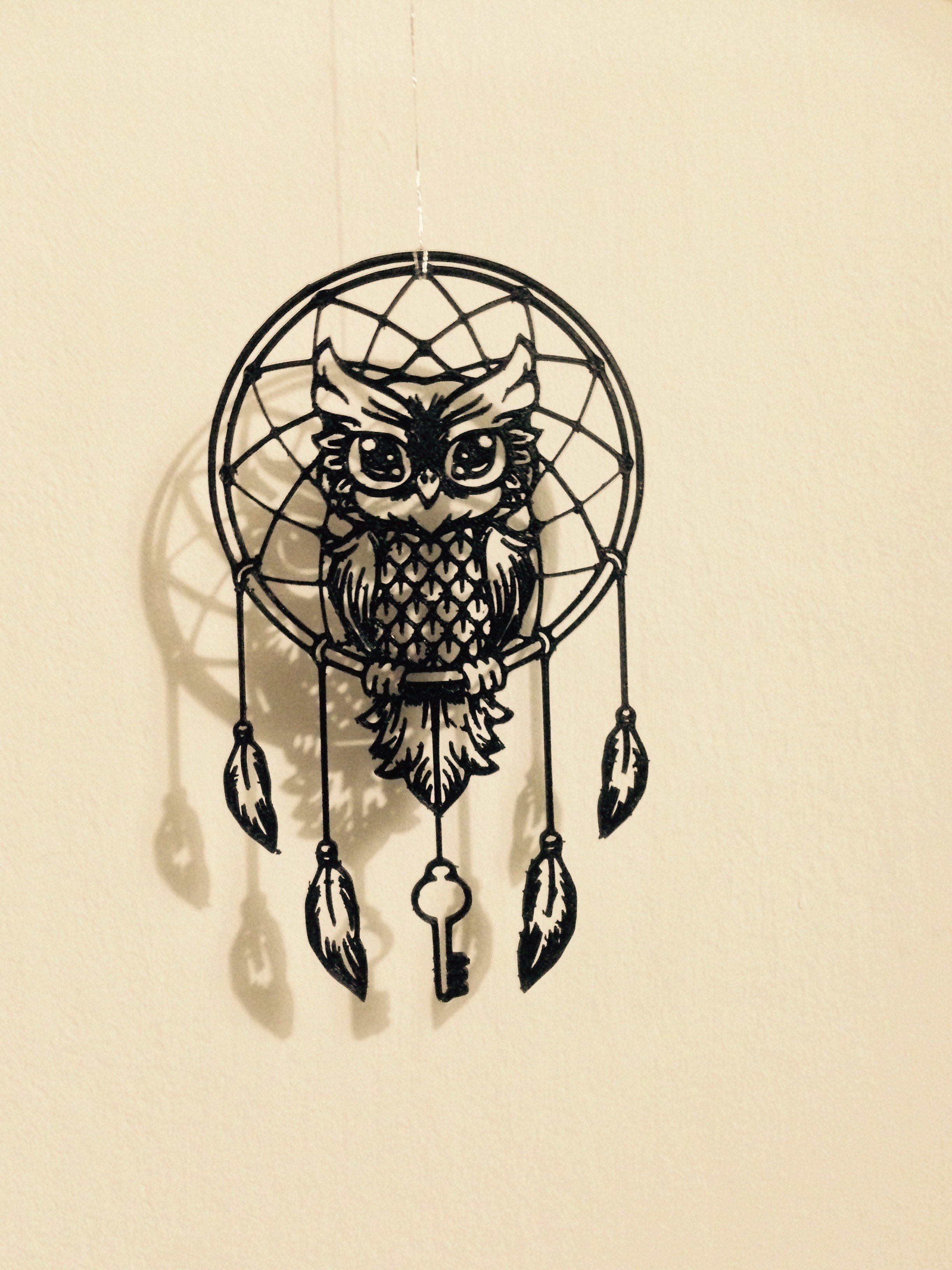 Stl file owl dream catcher buho lechuza atrapasueãos arte d ðãd printable model to downloadãcults