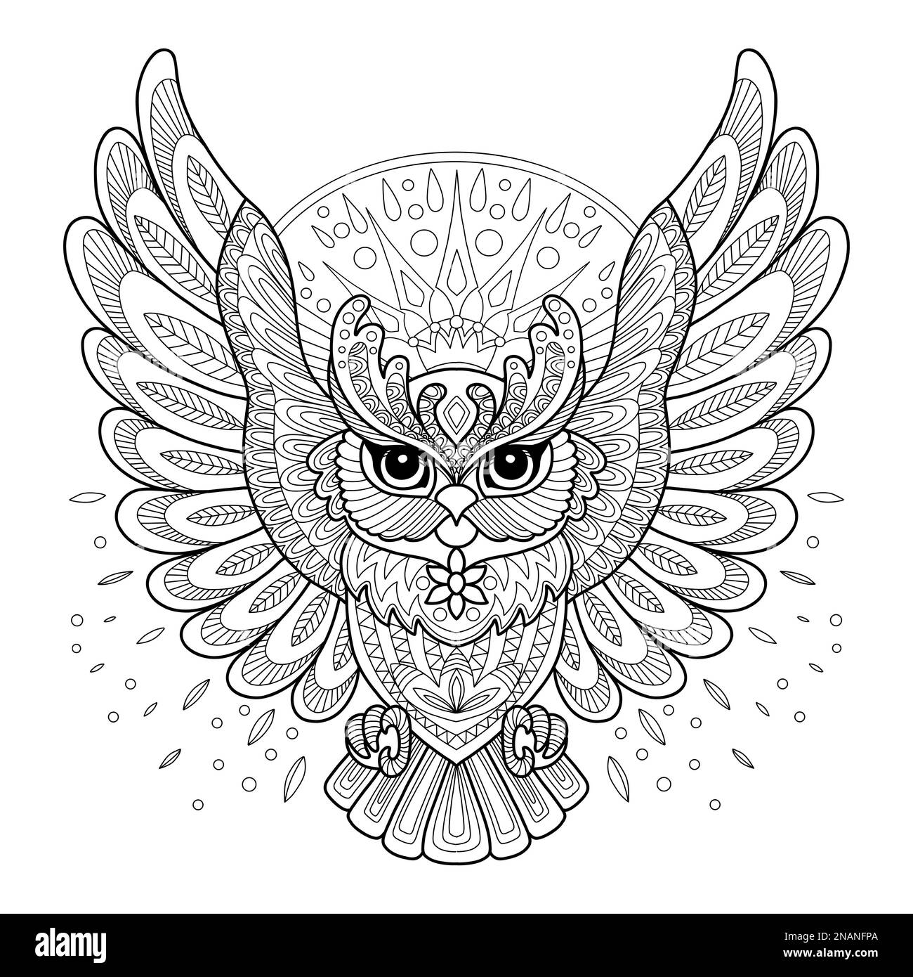 Owl pattern black and white stock photos images