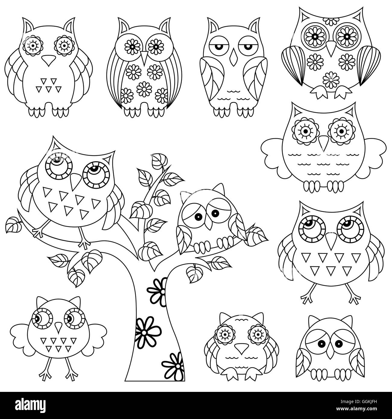 Owl of ears cut out stock images pictures
